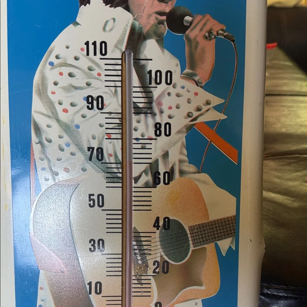 Vintage Blue Elvis Presley Icon Wall Thermometer